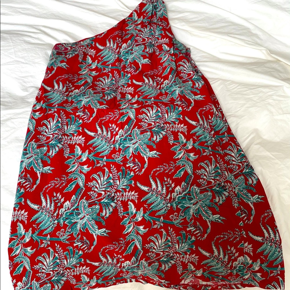 Loft Floral One Shoulder Dress
